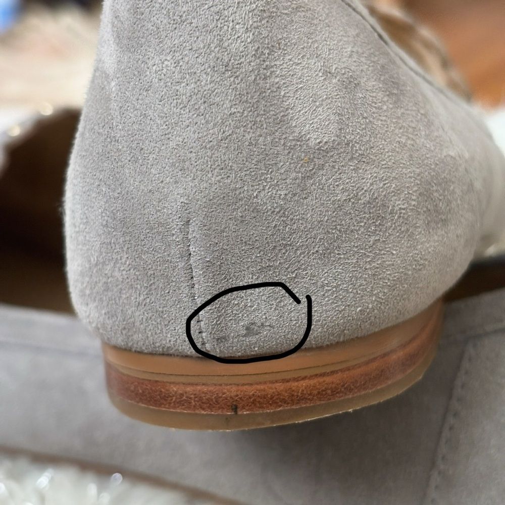 Talbots Gray Women’s Ryan Scaloop Flats Suede Loafers with Stud Detail Size 9M - Picture 11 of 11